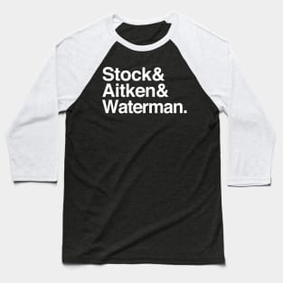 Stock Aitken & Waterman Names List Design Baseball T-Shirt
